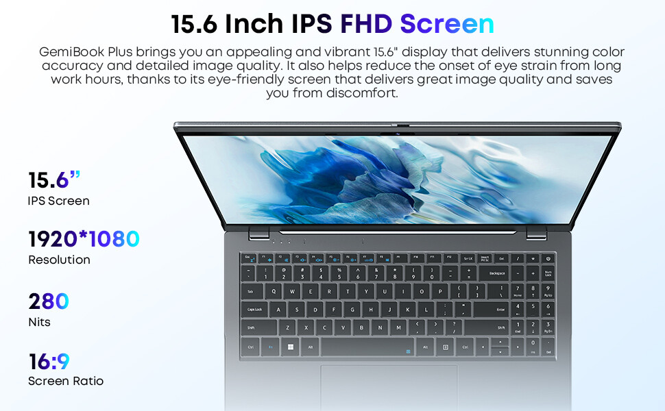 CHUWI 15.6”GemiBook Plus Windwos 11 Laptop Intel Alder Lake N100 8G 256G 3.4GHz