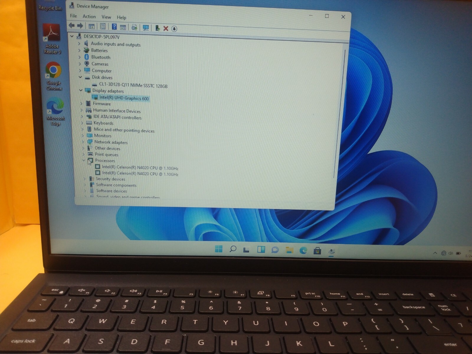 Dell Inspiron 15 3510 15.6″ Intel Celeron N4020 4GB DDR4 Ram 128GB SSD WiFi Grey
