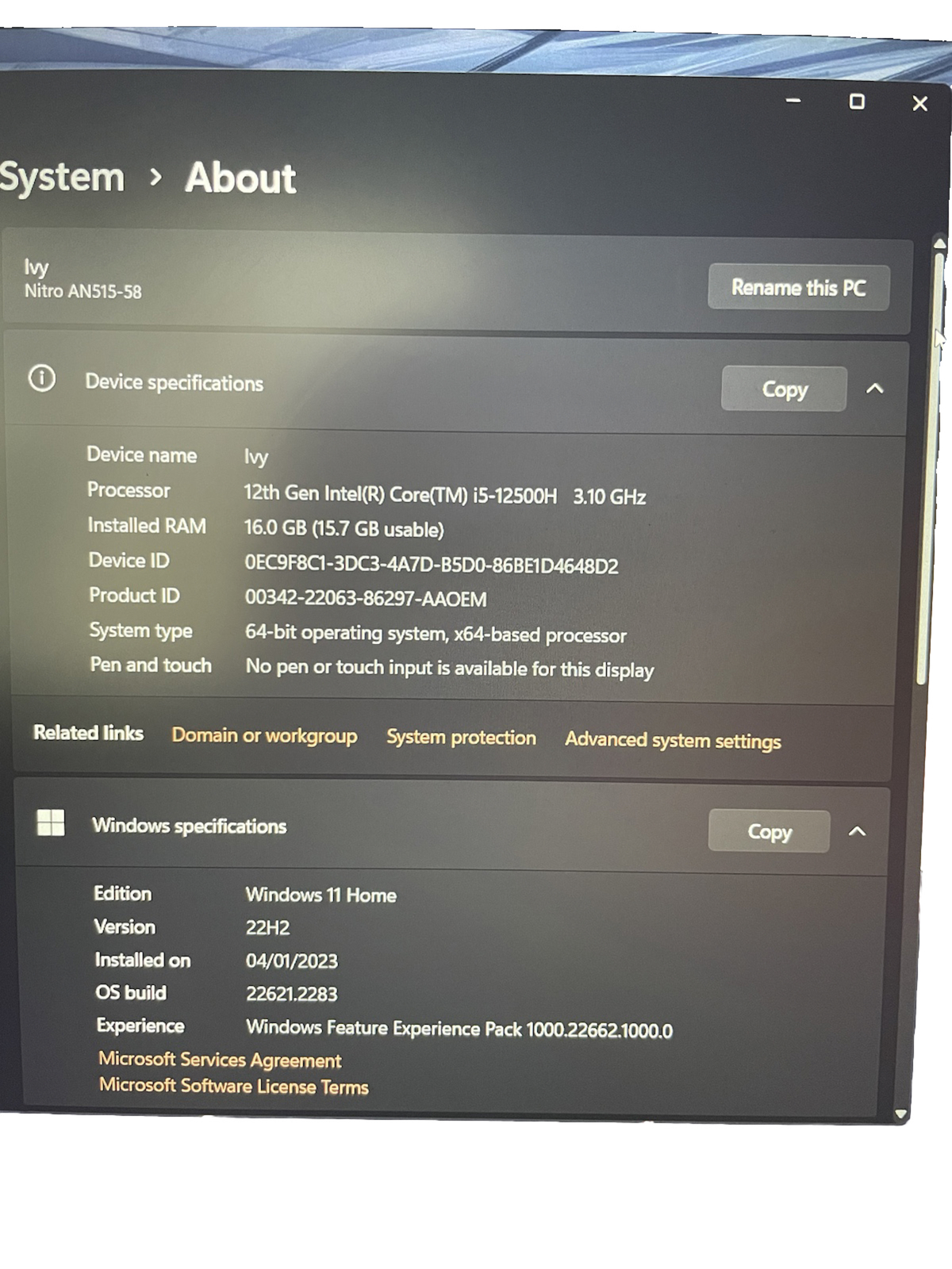 Acer- Nitro 5 -15.6” FHD Gaming Laptop- Intel Core i5 – NVIDIA GeForce Rtx 3050