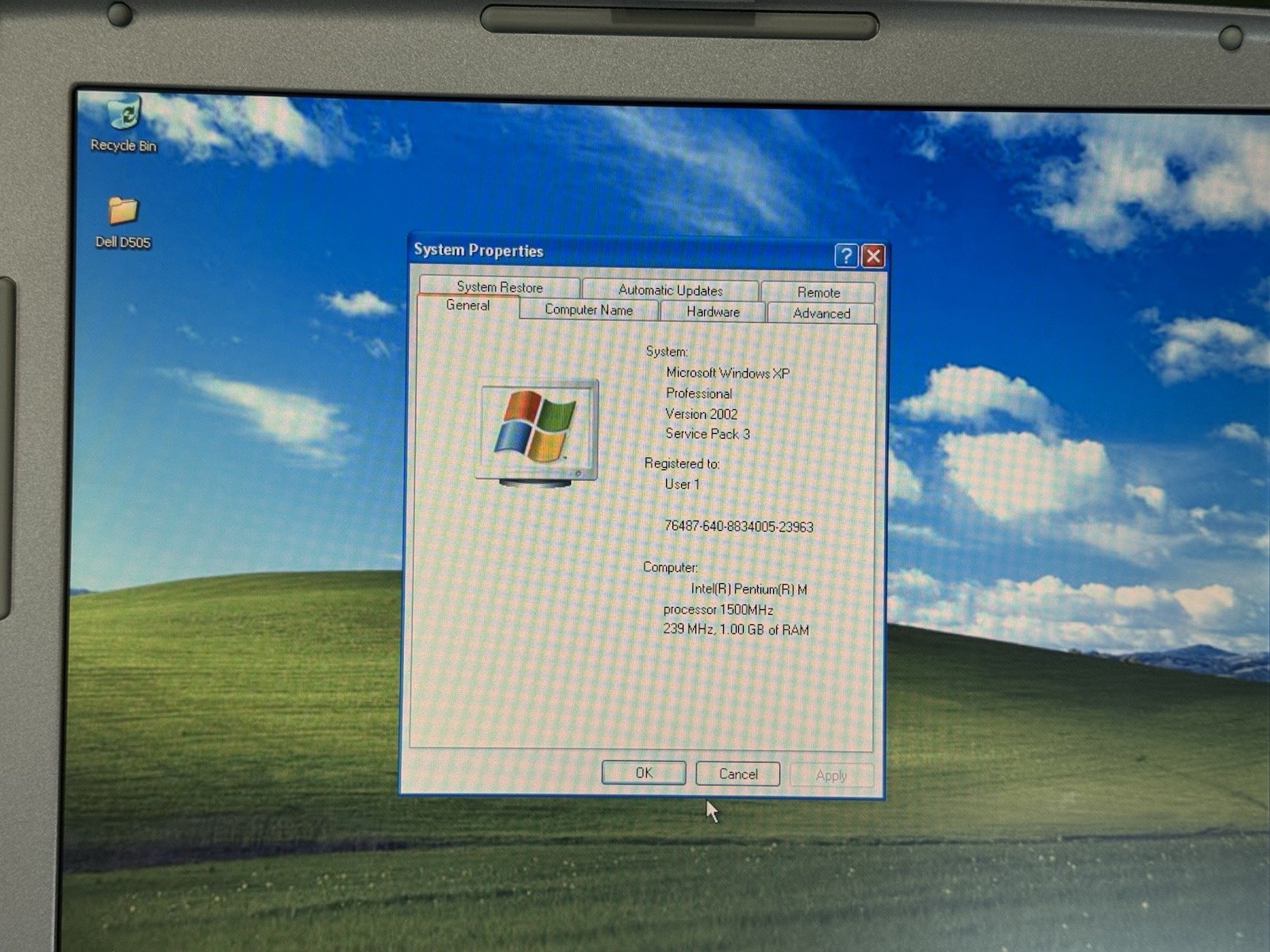 Dell Latitude D505 Intel Pentium M 1.5GHz 1gb RAM 40gb HDD RS232 Serial Win XP