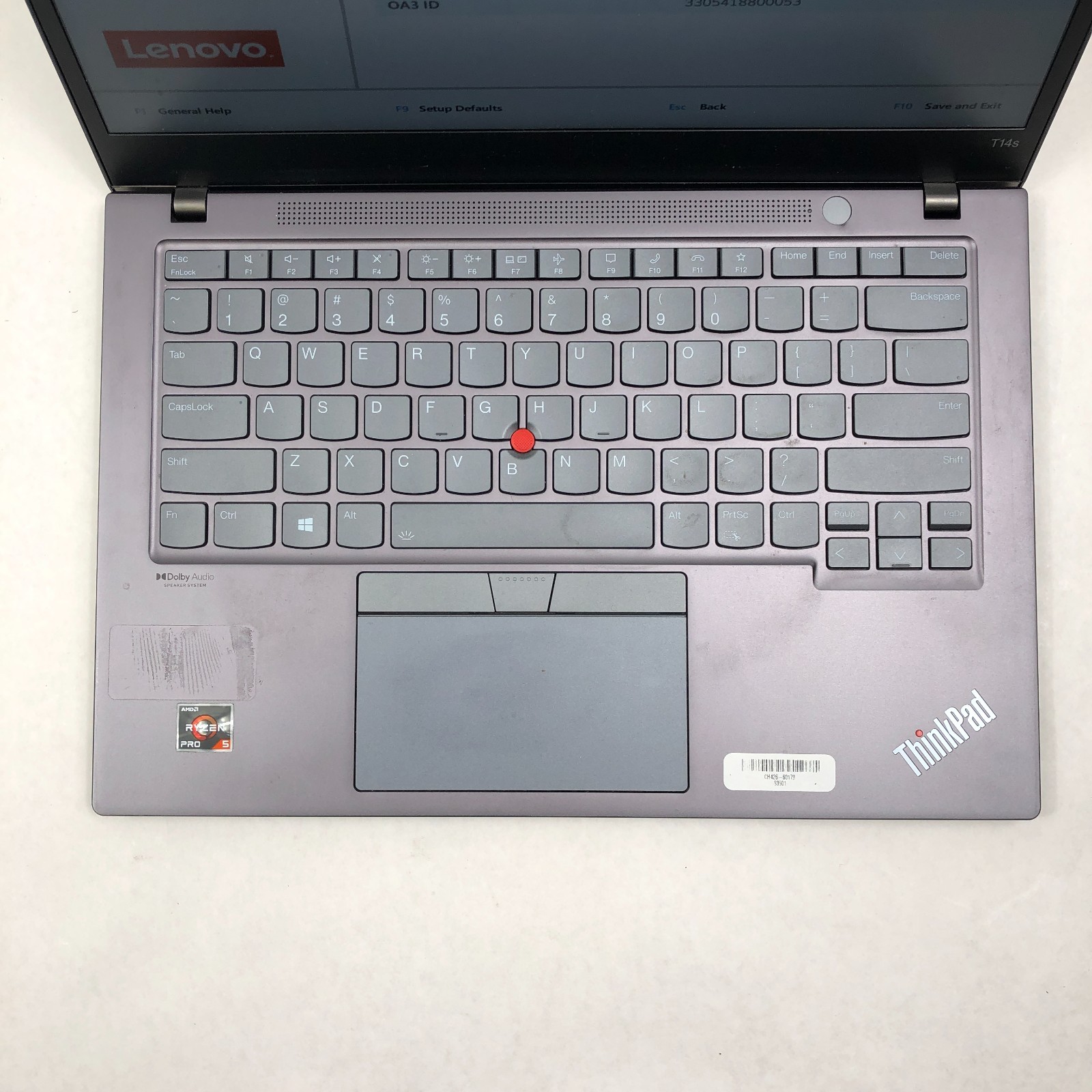 Lenovo ThinkPad T14s Gen 2 AMD Ryzen 5 PRO 5650U 8GB RAM 256GB SSD NO OS