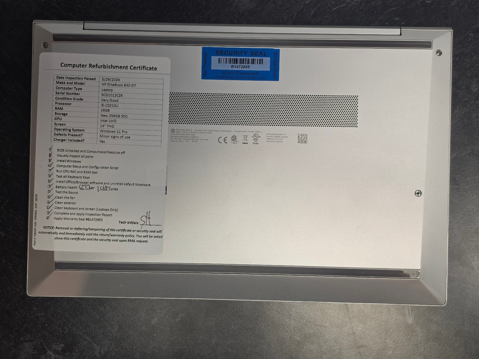 HP EliteBook 840 G7 14″ Windows 11 Laptop – i5-10210U, 16GB RAM, New 256GB SSD