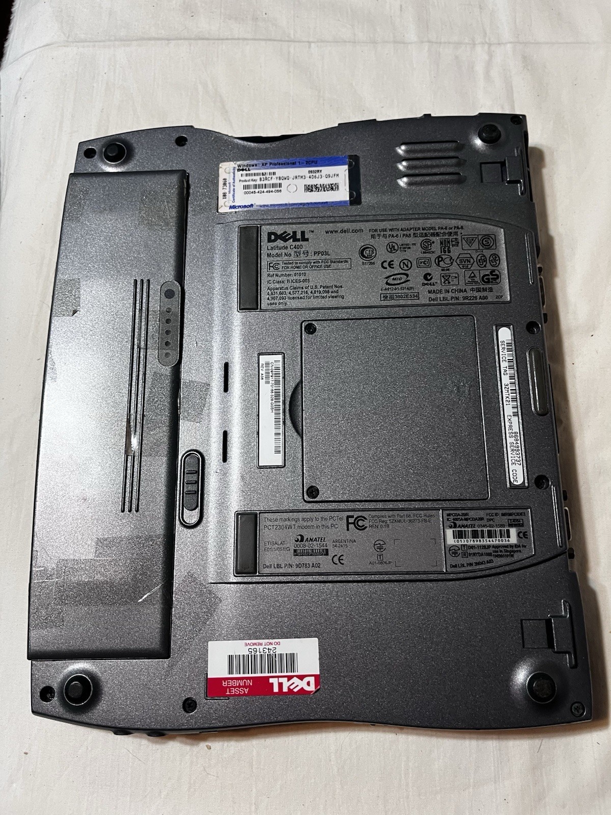 Dell Latitude C400 12″ Laptop Windows XP Pro Pentium M 512MB HDD Gray FOR PARTS