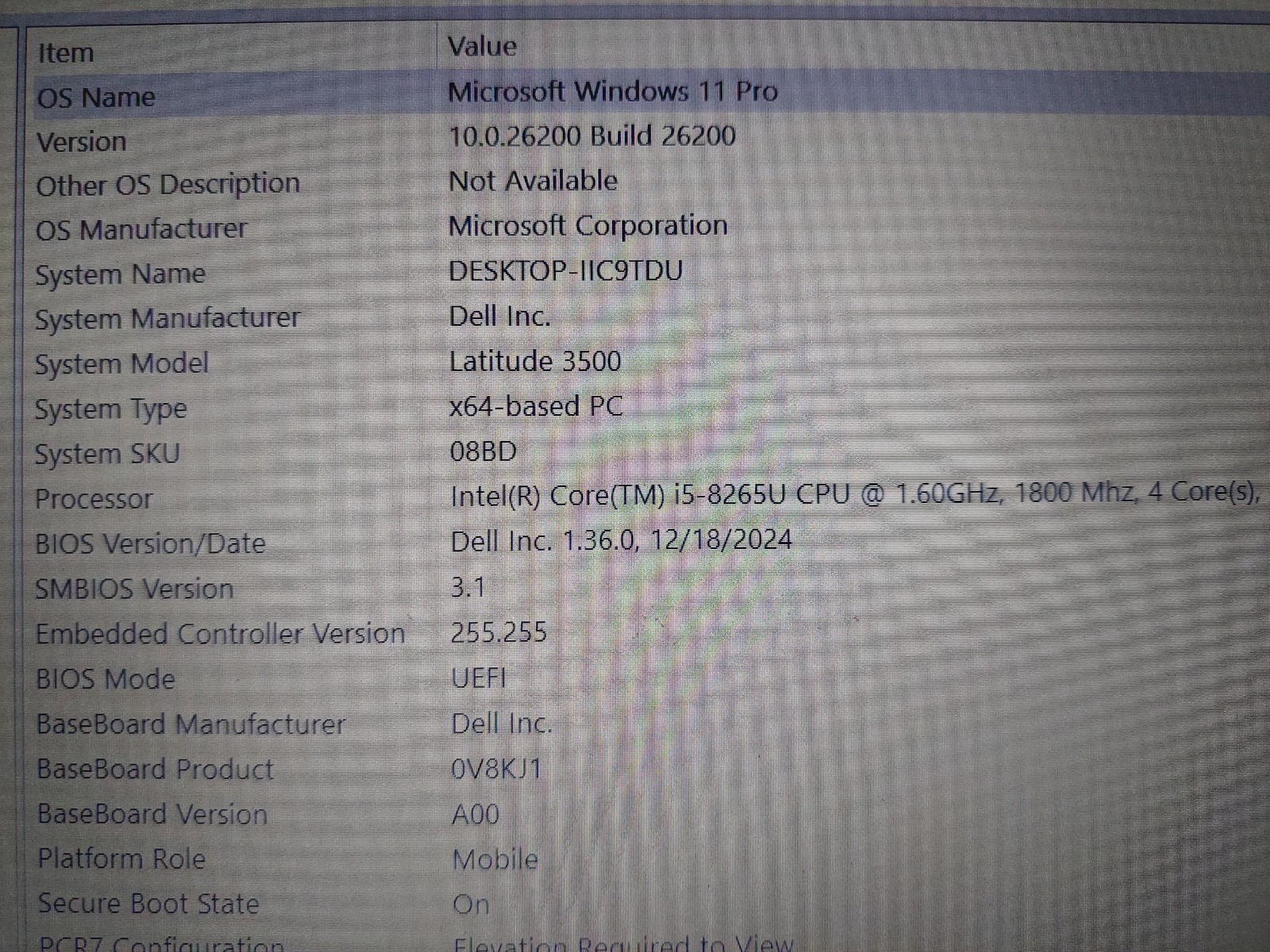 Dell Latitude 3500 i5-8265U 256GB SSD 16GB DDR4 Win 11Pro