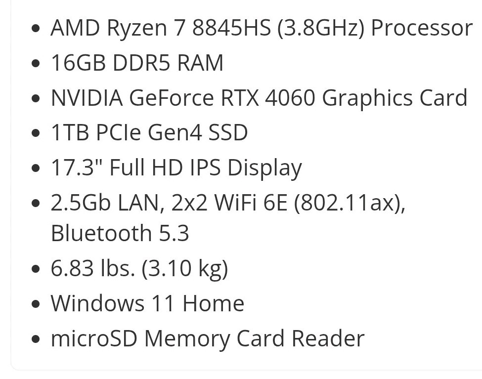 Nitro 17 AN17-42-R9TH 17.3″ Gaming Laptop Computer Platinum Collection
