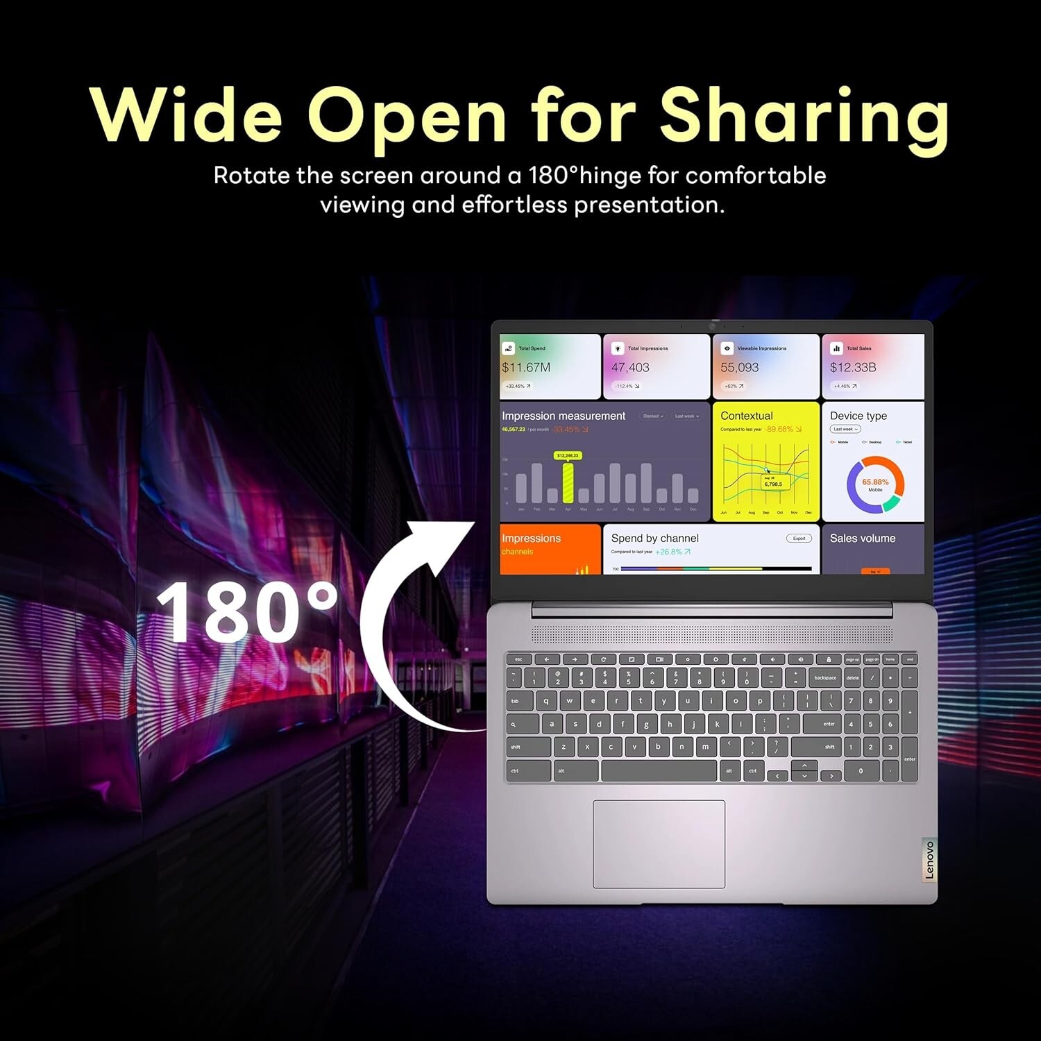 Lenovo Chromebook 15.6″ FHD Intel N4500 4GB RAM 64GB eMMC – Up to 256GB SD Card