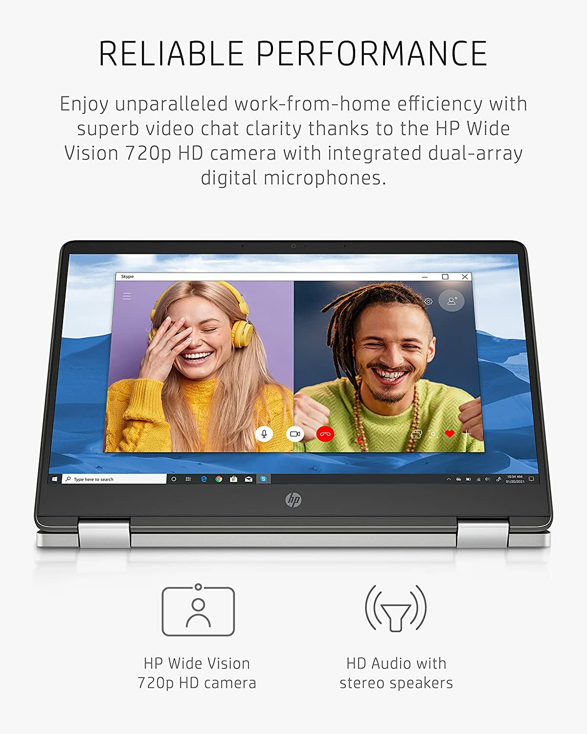 NEW HP 14a-ca0040nr x360 14 Laptop, Intel Celeron Processor, 4 GB RAM, 32 GB