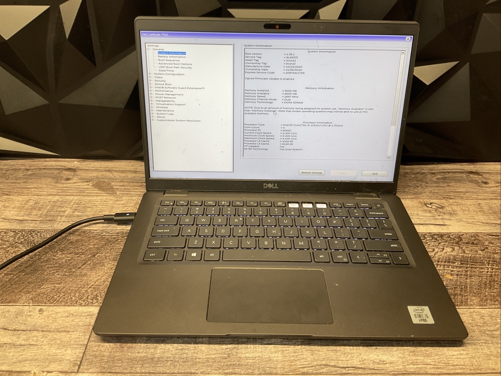 Latitude 7310 / i5 10th / Integrated RAM Laptop Notebook PC / T15