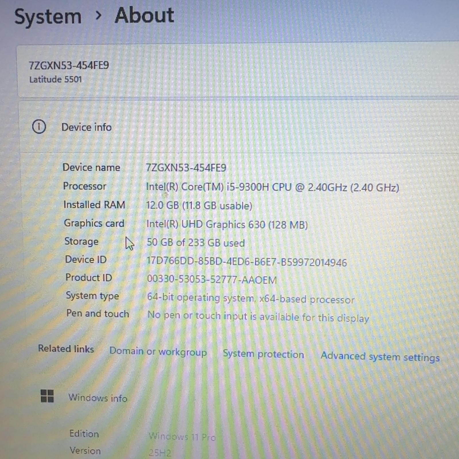 Dell Latitude 5501 15.6″ i5-9300H 2.4GHz 12GB RAM 250GB SSD Win 11 Pro