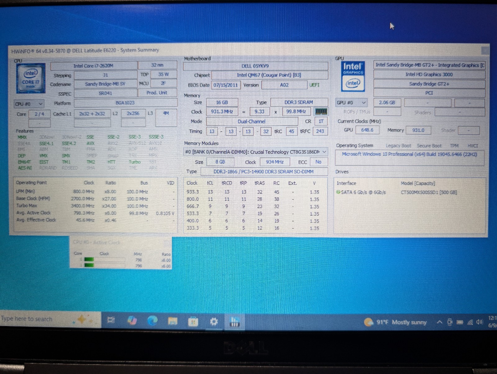 DELL LATITUDE E6220 | i7-2620M 16GB RAM 512GB SSD | Backlit New Batt