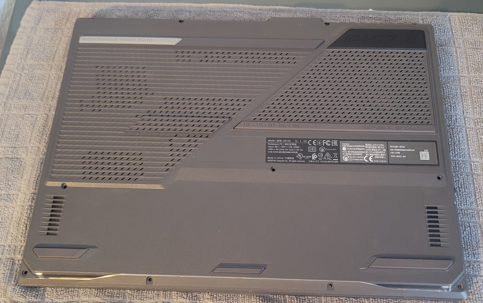 Ausu ROG STRIX G513Q Gaming Laptop Parts Only