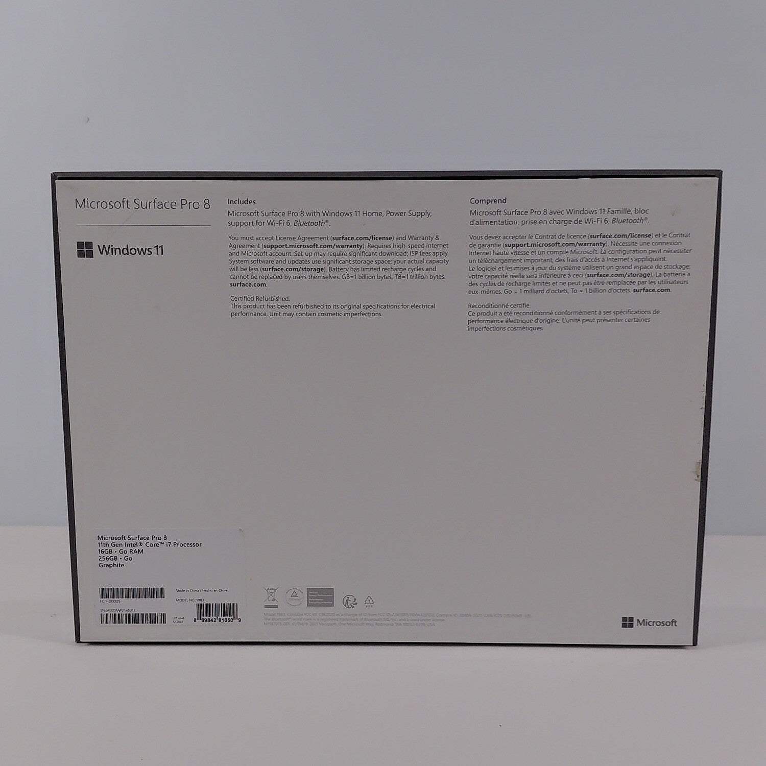 Microsoft Surface Pro 8 1983 13″ i7-1185G7 3.0GHz 16GB RAM 256GB SSD