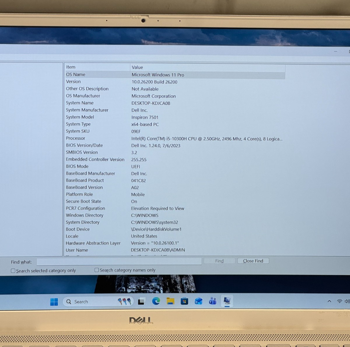 Dell Inspiron 7501 15.6″ Intel Core i5-10300H 16GB RAM 256GB SSD Touchscreen!
