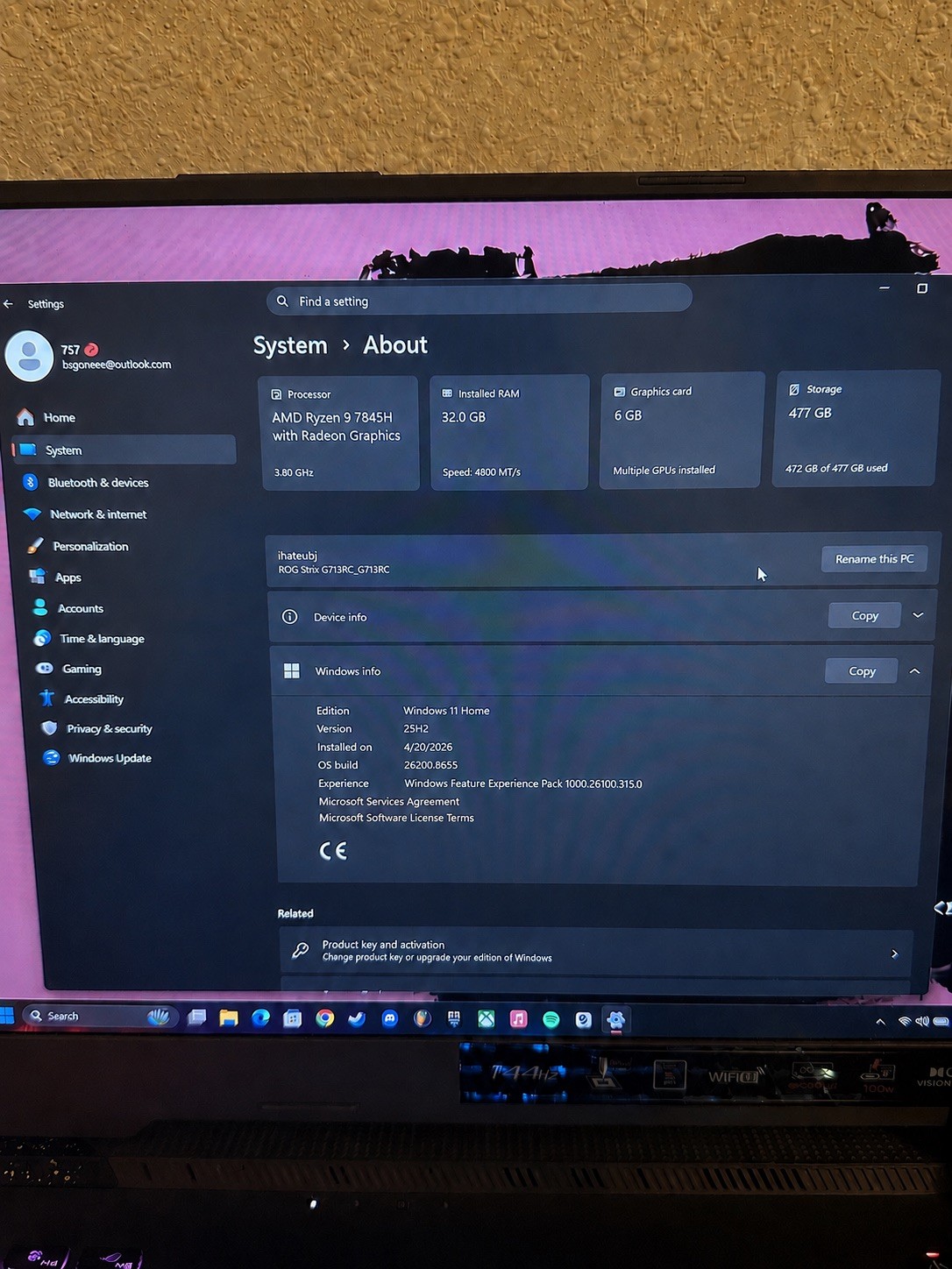 Asus ROG Strix G17 Ryzen 9 32GB RAM RTX 4070 (READ DESCRIPTION)