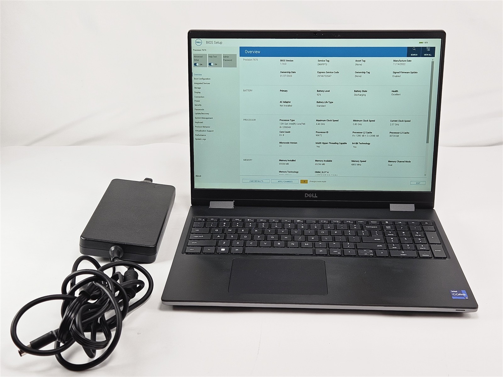 Dell Precision 7670 64GB RAM 2TB SSD i9-12950HX 16″ RTX A2000 Laptop