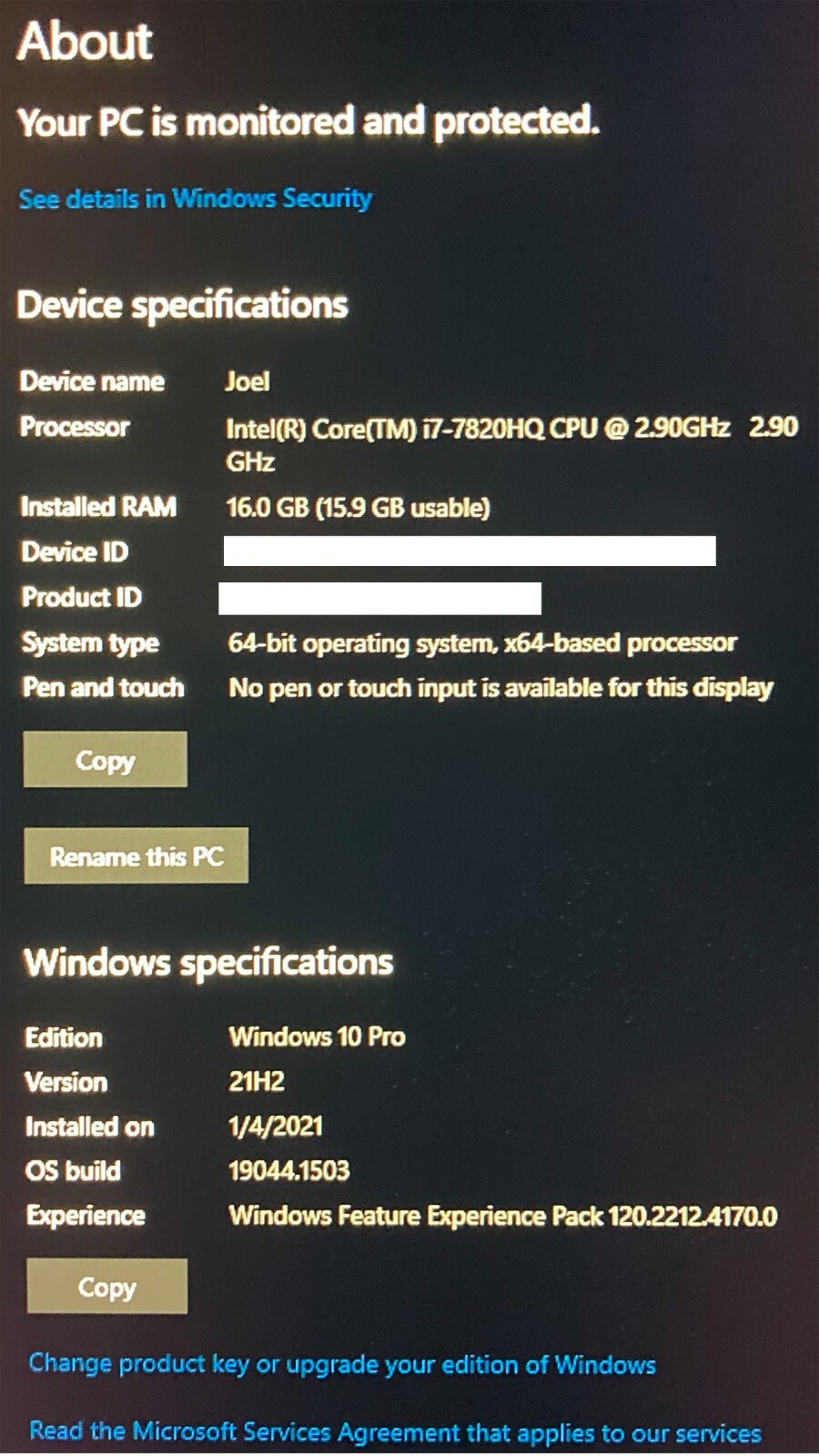 Dell Precision 5520 Intel Core i7-7820HQ 16GB RAM 256 GB SSD NVIDIA M1200