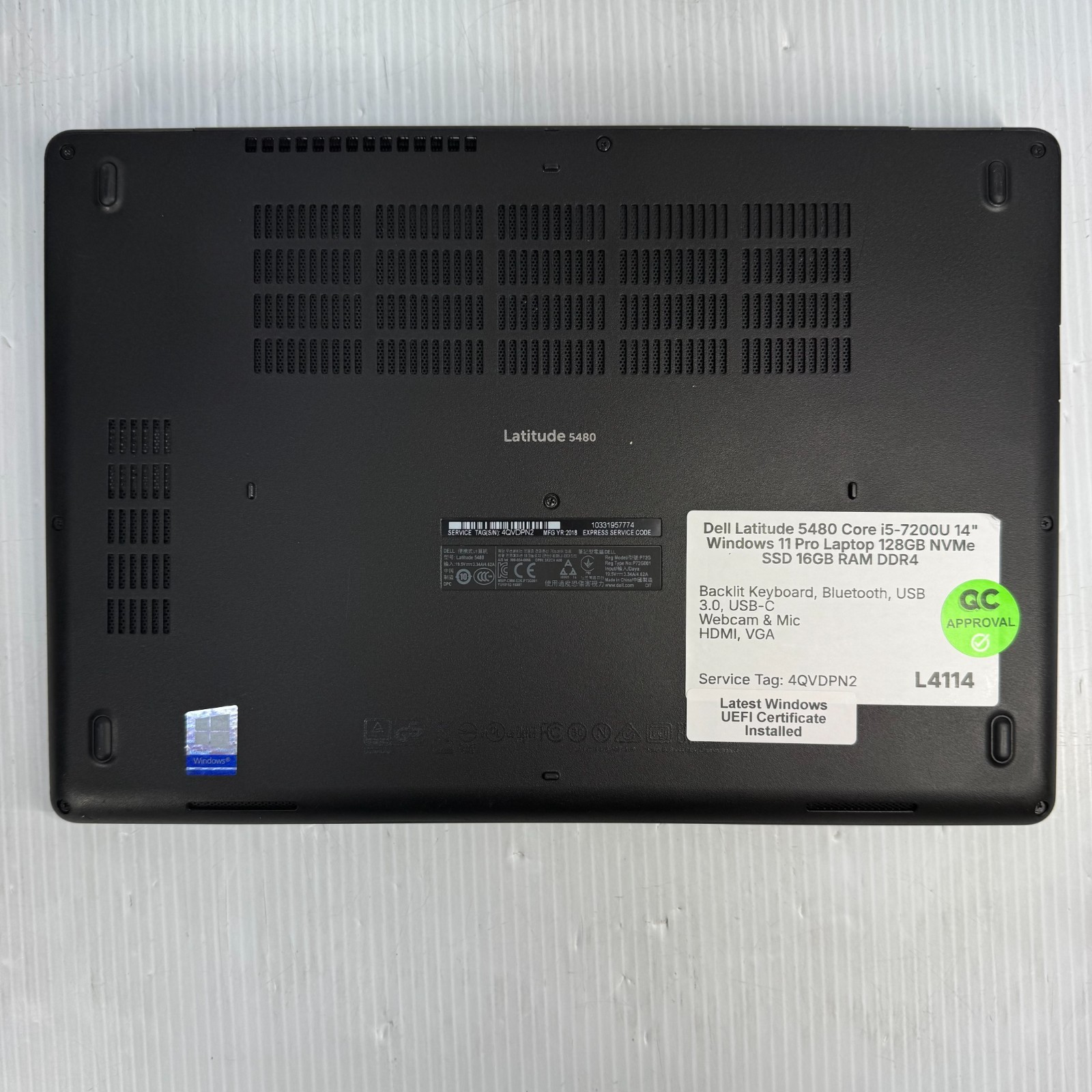 Dell Latitude 5480 i5-7200U 14″ Windows 11 Pro Laptop 128GB SSD 16GB RAM *WEAR*
