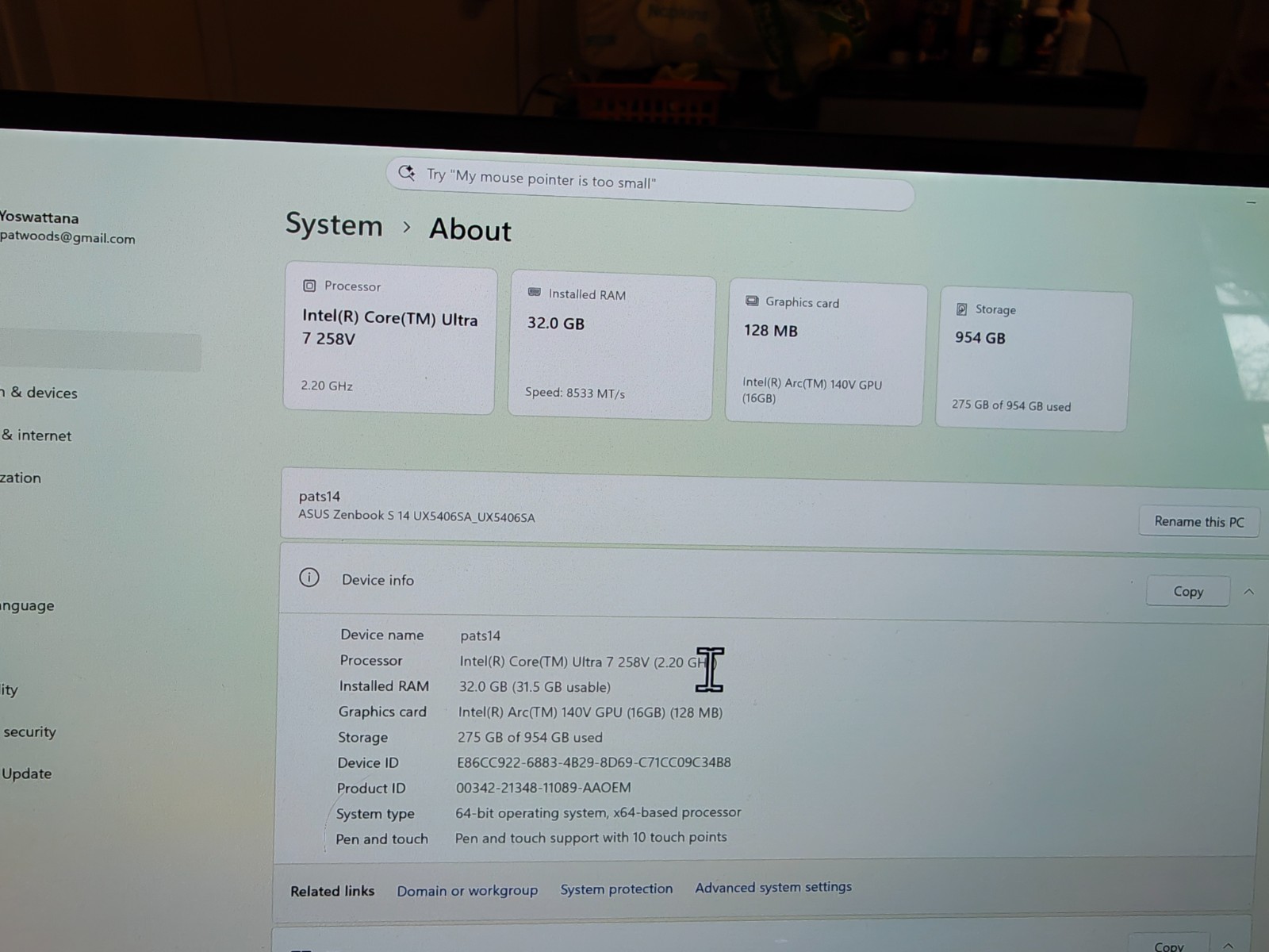 Great condition zenbook s14 oled laptop with Intel 258V (2025), 1TB ssd Grey