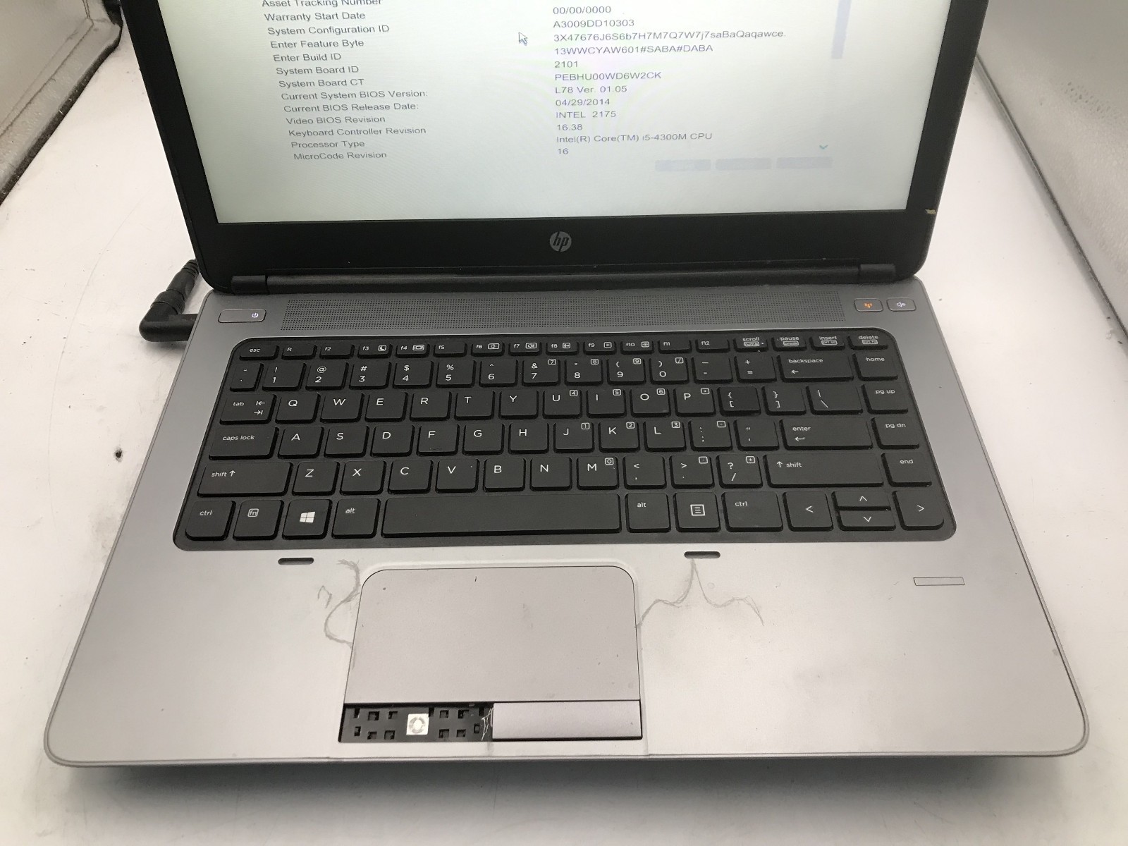 HP PROBOOK 640 G1 – BOOTS TO BIOS – INTEL I5 4300U – NO RAM – READ DESCRIP – BB