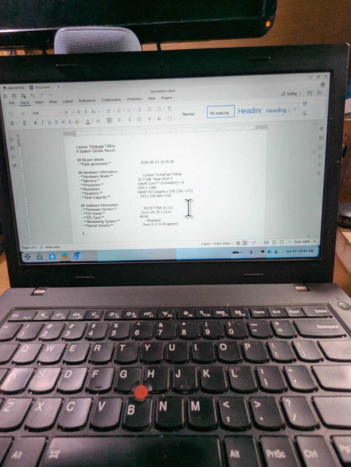 Lenovo Thinkpad T460p 16G RAM 256G SSD Good condition