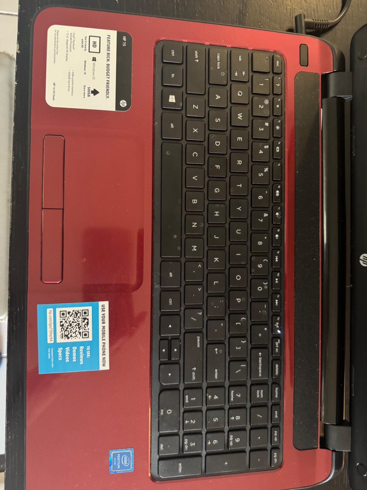 HP 15-FD0083WM 15.6″ (128GB SSD Intel Pentium N200 1.1GHz 4GB RAM) Laptop – Red