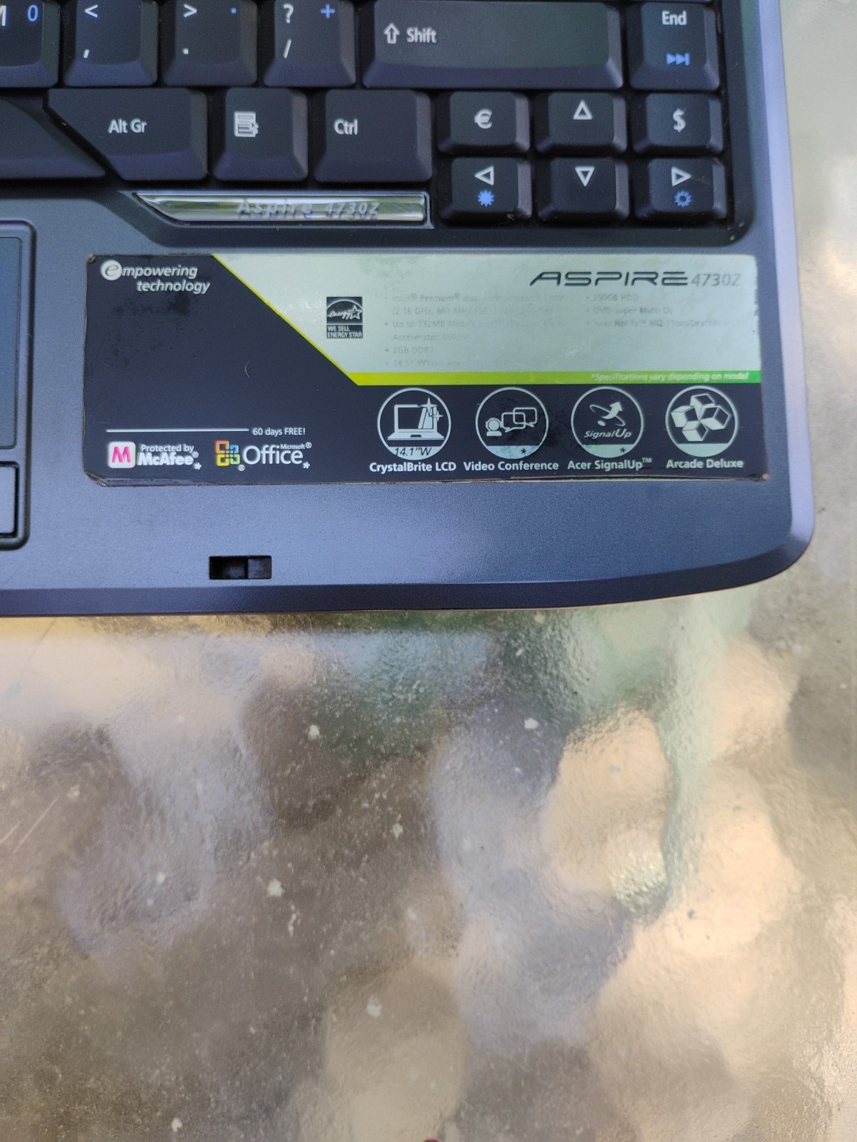 Acer Aspire 4730z 12 Inch Screen