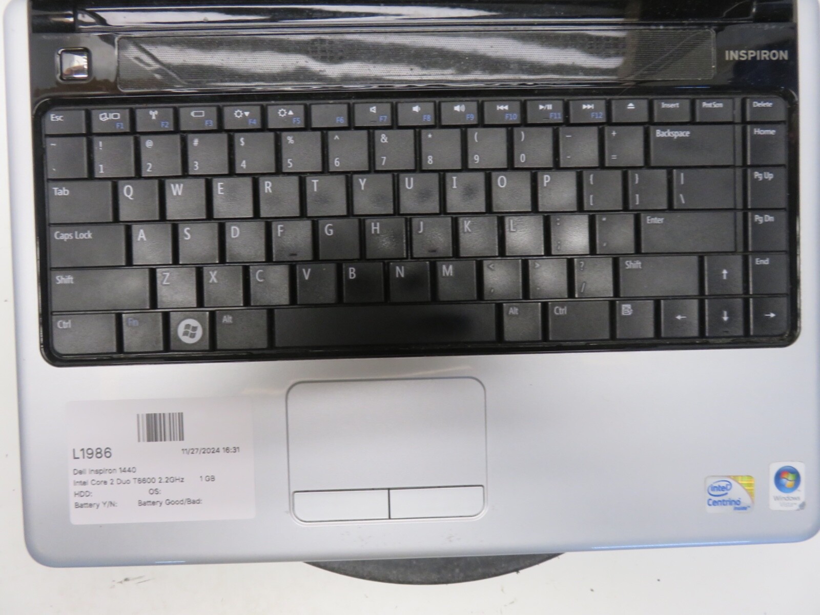 Dell Inspiron 1440 Intel Core 2 Duo T6600 2.2GHz 1 GB 500 GB WIN XP No Batt