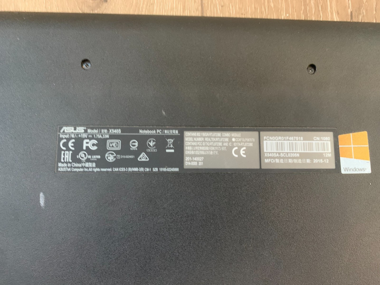 ASUS X540S-SCL0205N 15.6″ Intel Celeron N3050 1.60GHz 4GB RAM 500GB HDD Win 10