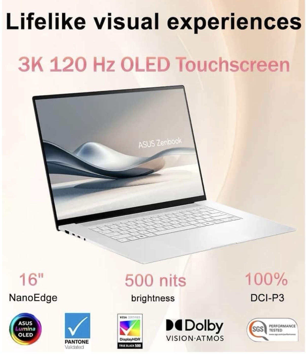 ASUS Zenbook 16″ 3K 120Hz OLED Touch Ryzen AI 9 24GB 2TB SSD W11 Pro Silver