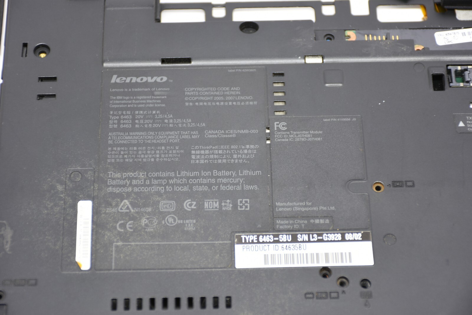 IBM ThinkPad Lenovo T61 6463 – PARTS