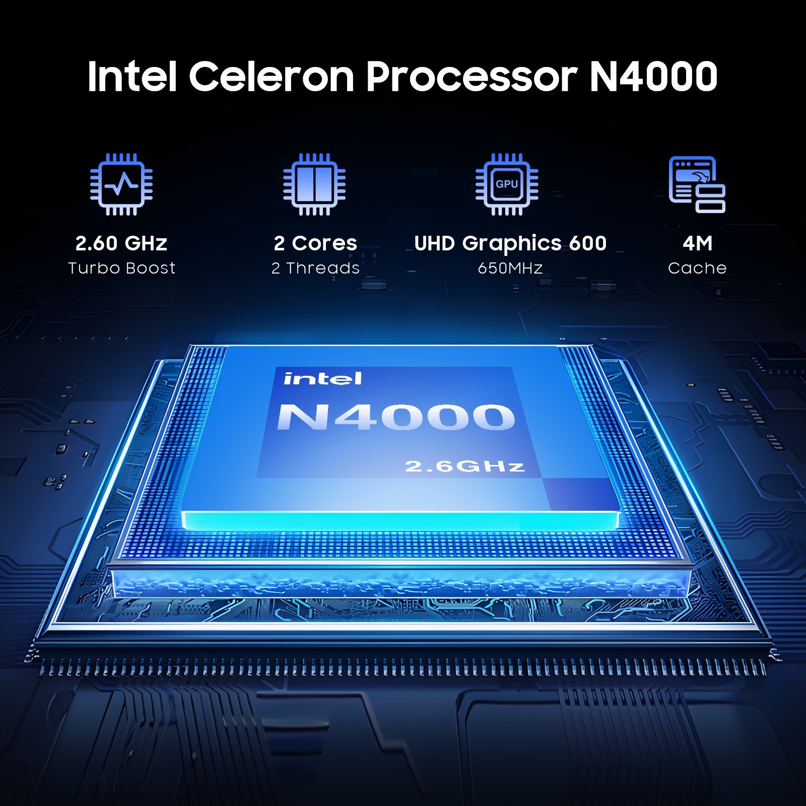15.6″ Laptop PC 12+256GB,Windows 11 Pro Computer,Intel Celeron N4000,MS Office