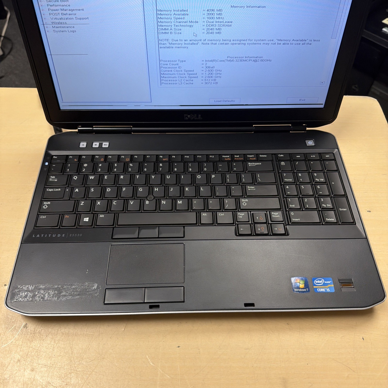 Dell Latitude E5530 Intel Core i5-3230M 2.60GHz 4GB RAM No HDD – Parts