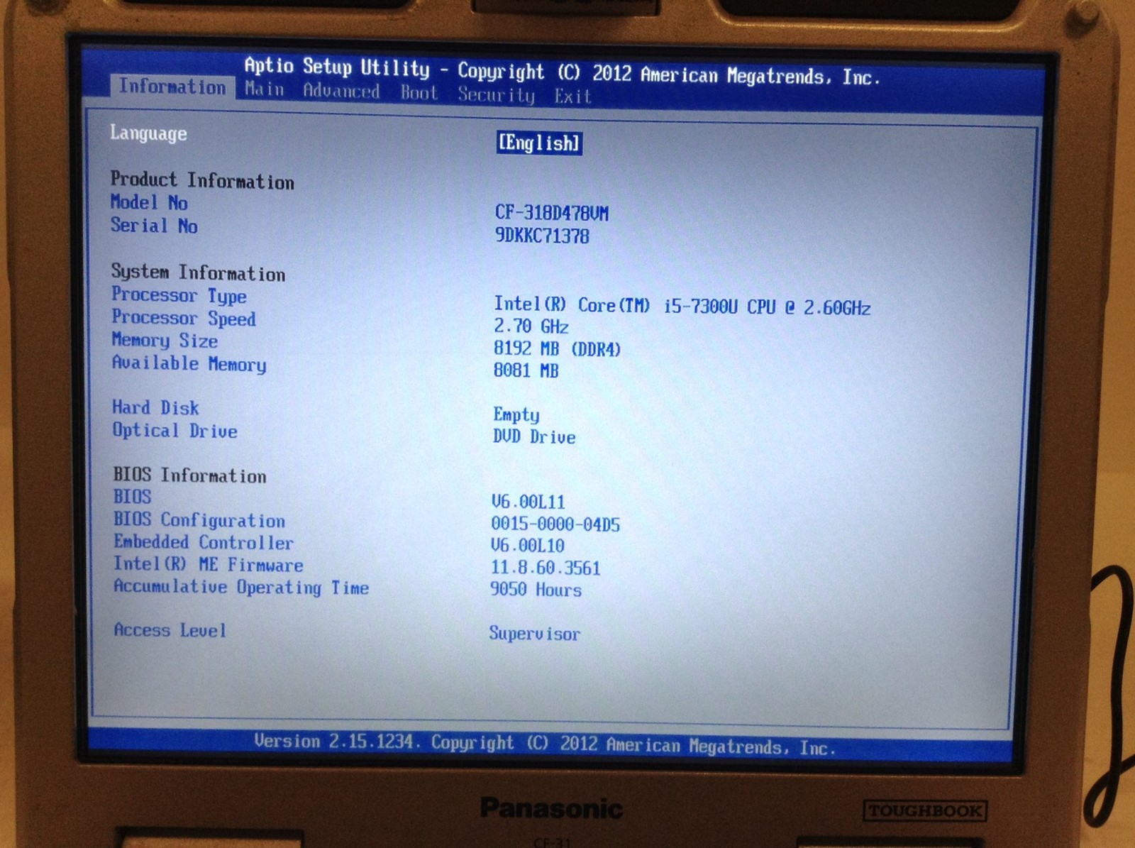 Panasonic Toughbook CF-31 MK6 i5-7300U 2.6Ghz 13.1″ Touch Laptop 8GB Stylus