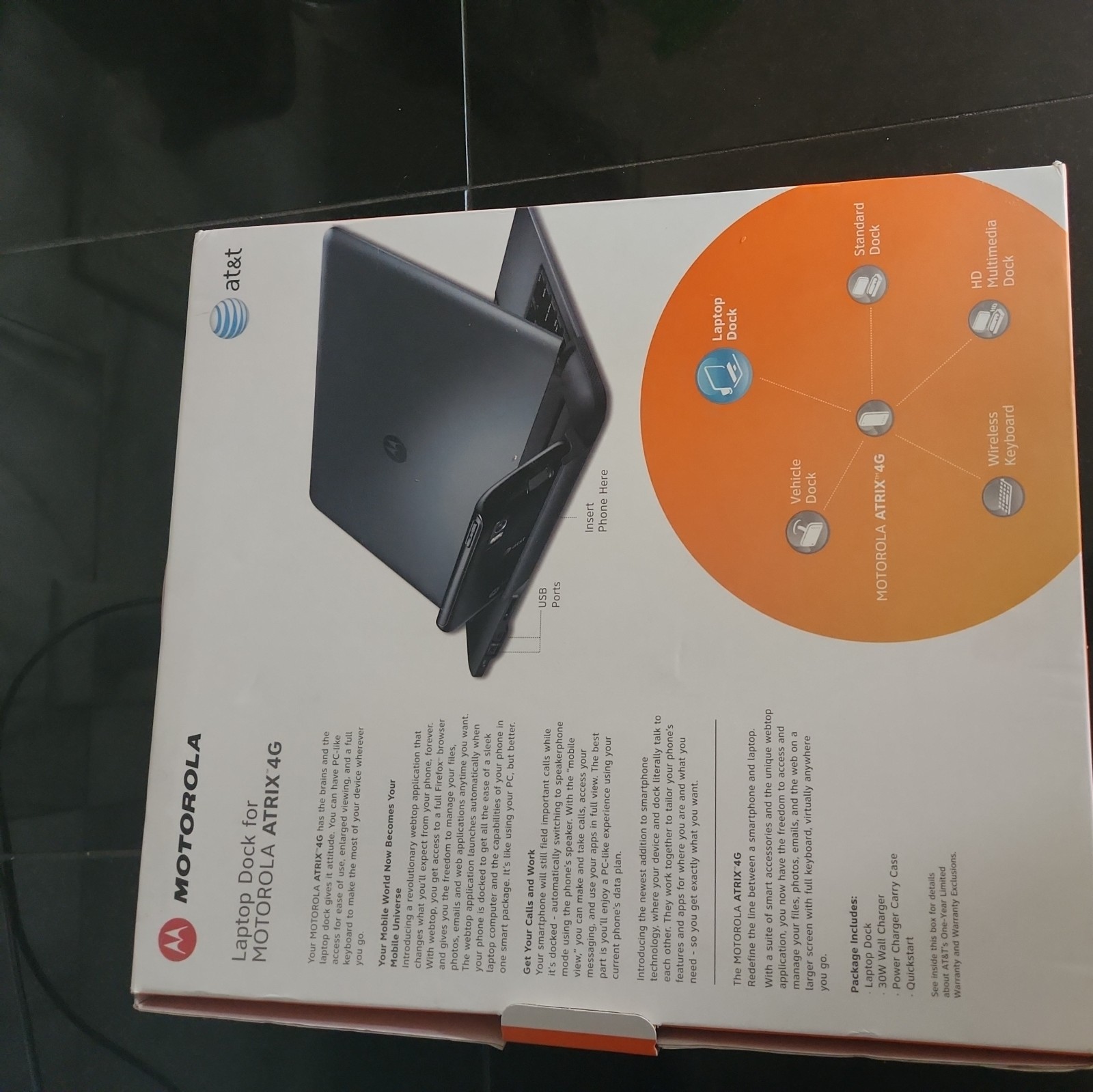 MOTOROLA ATRIX 4G LAPTOP MOBILE PHONE DOCK SJYN0737A STURDY LIGHTWEIGHT(box 1)