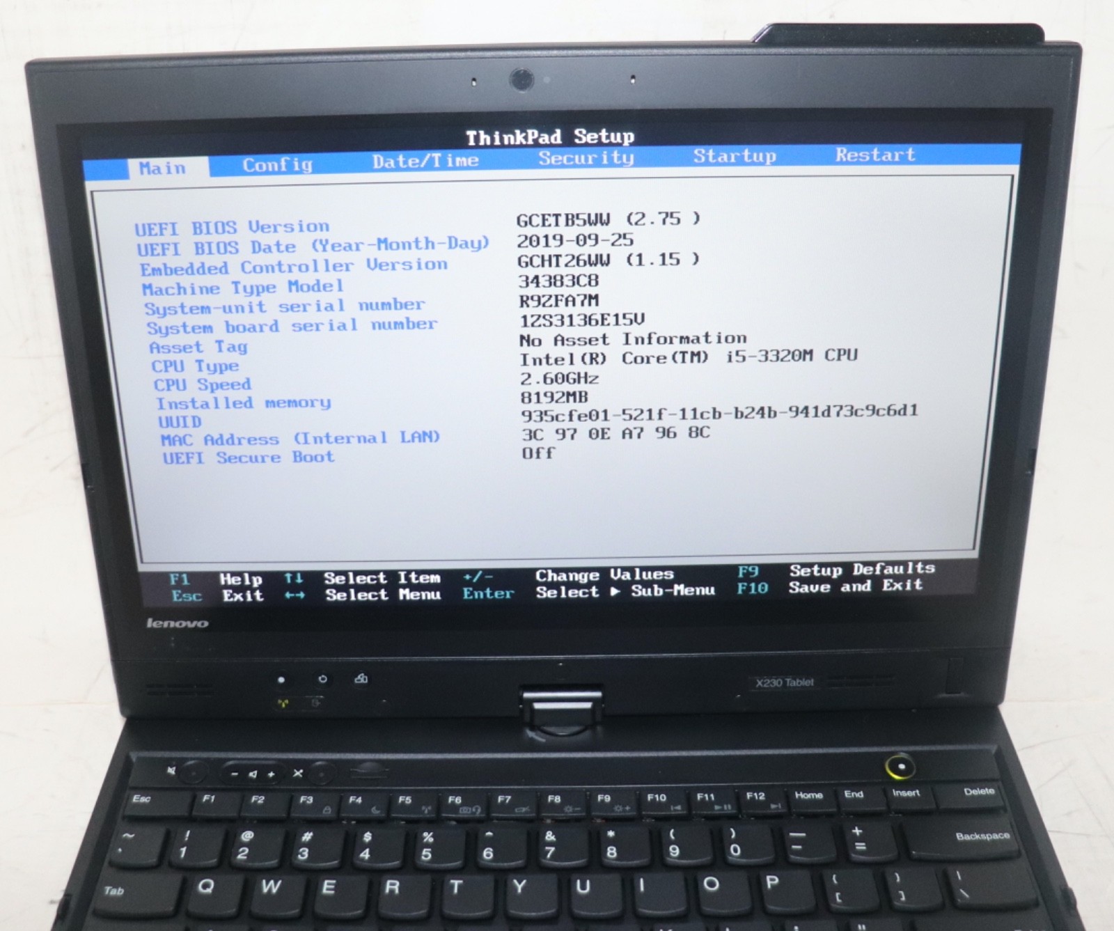Lenovo ThinkPad X230T|Core i5@2.60 GHz|8GB RAM|256GB SSD|WIN 10 PROF|WiFi