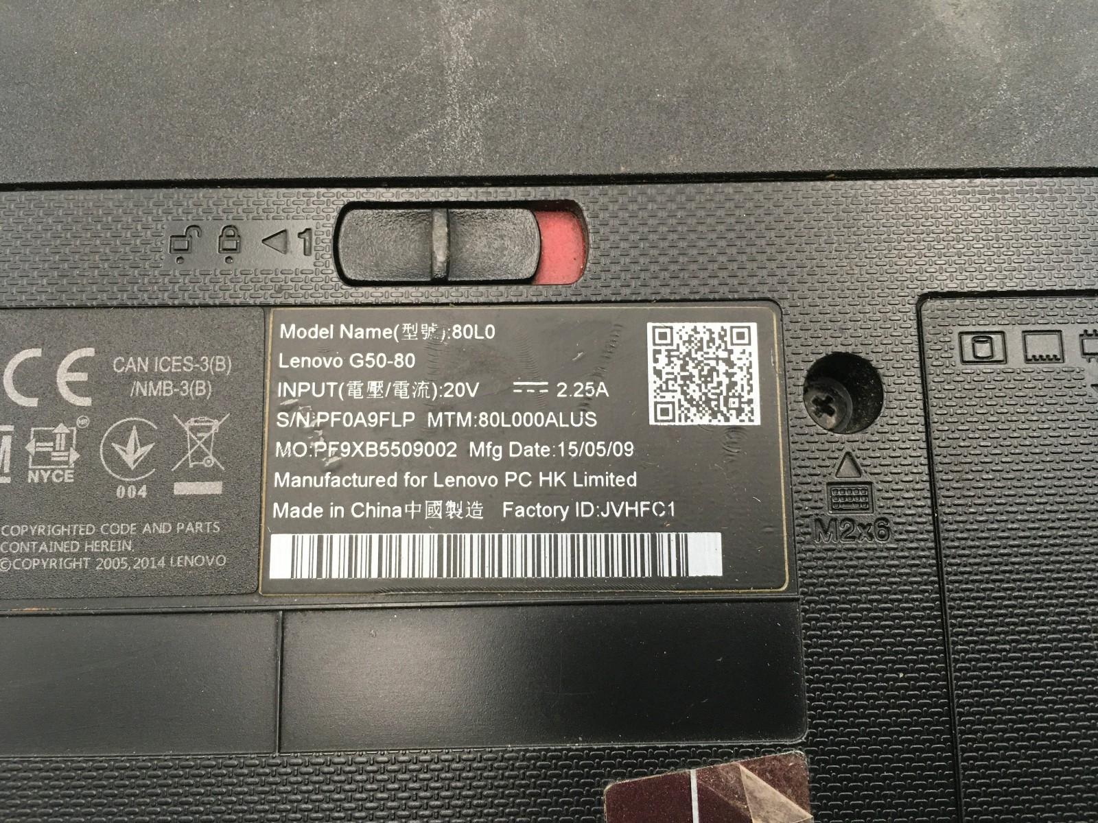 LENOVO G50-80 – FOR PARTS/REPAIR – INTEL I3 4TH GEN – NO RAM – NO OS – READ – BB