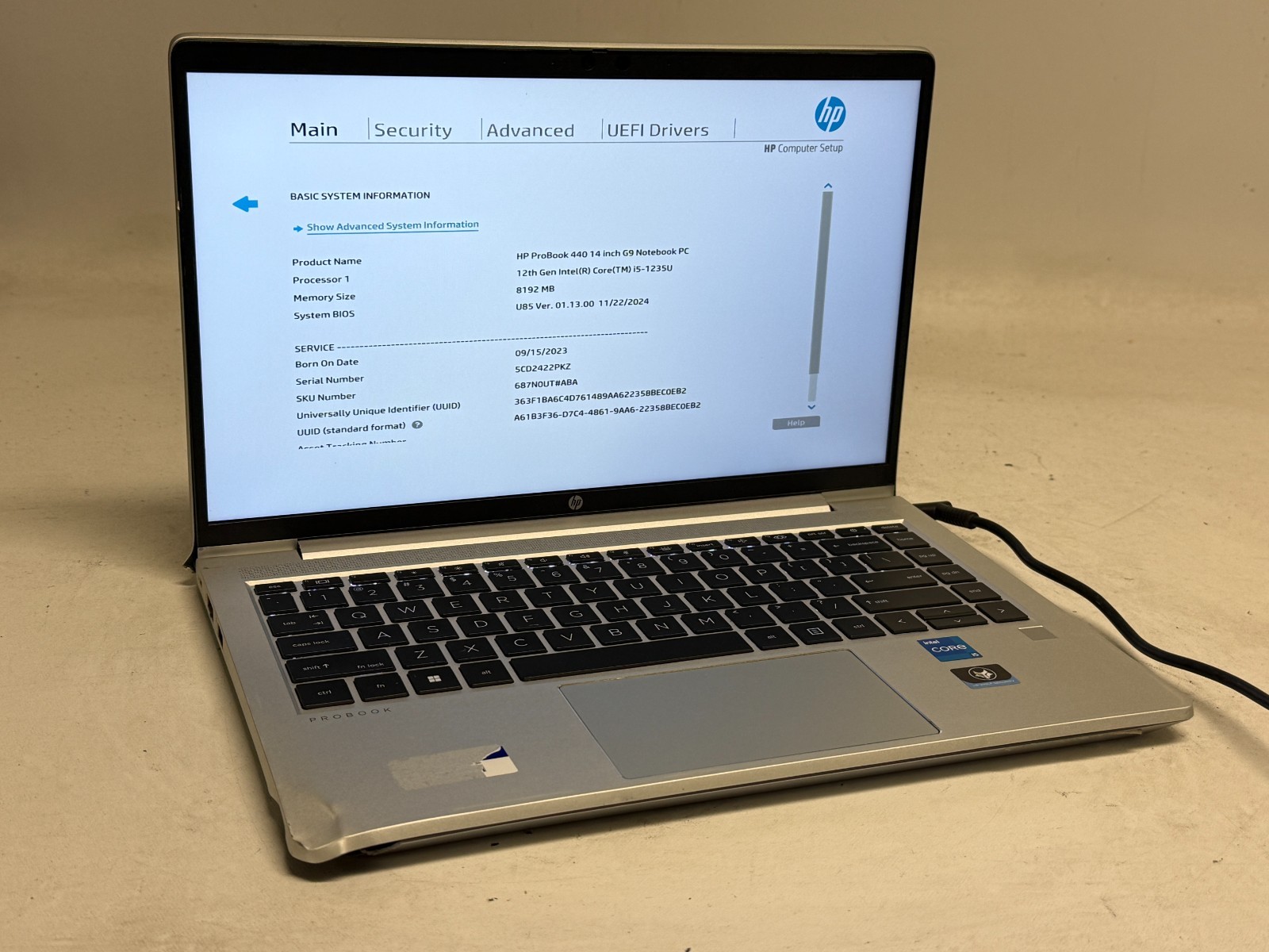 HP ProBook 440 G9 Touch 14″ (i5-1235u 3.90GHz – 8GB RAM – NO OS/HDD – PARTS)