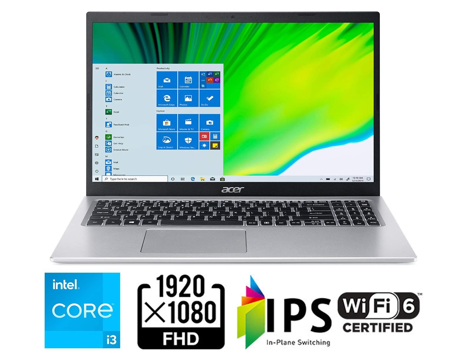 acer Aspire 5 A515-56-363A, 15.6″ Full HD IPS Display, 11th Gen Intel Core i3