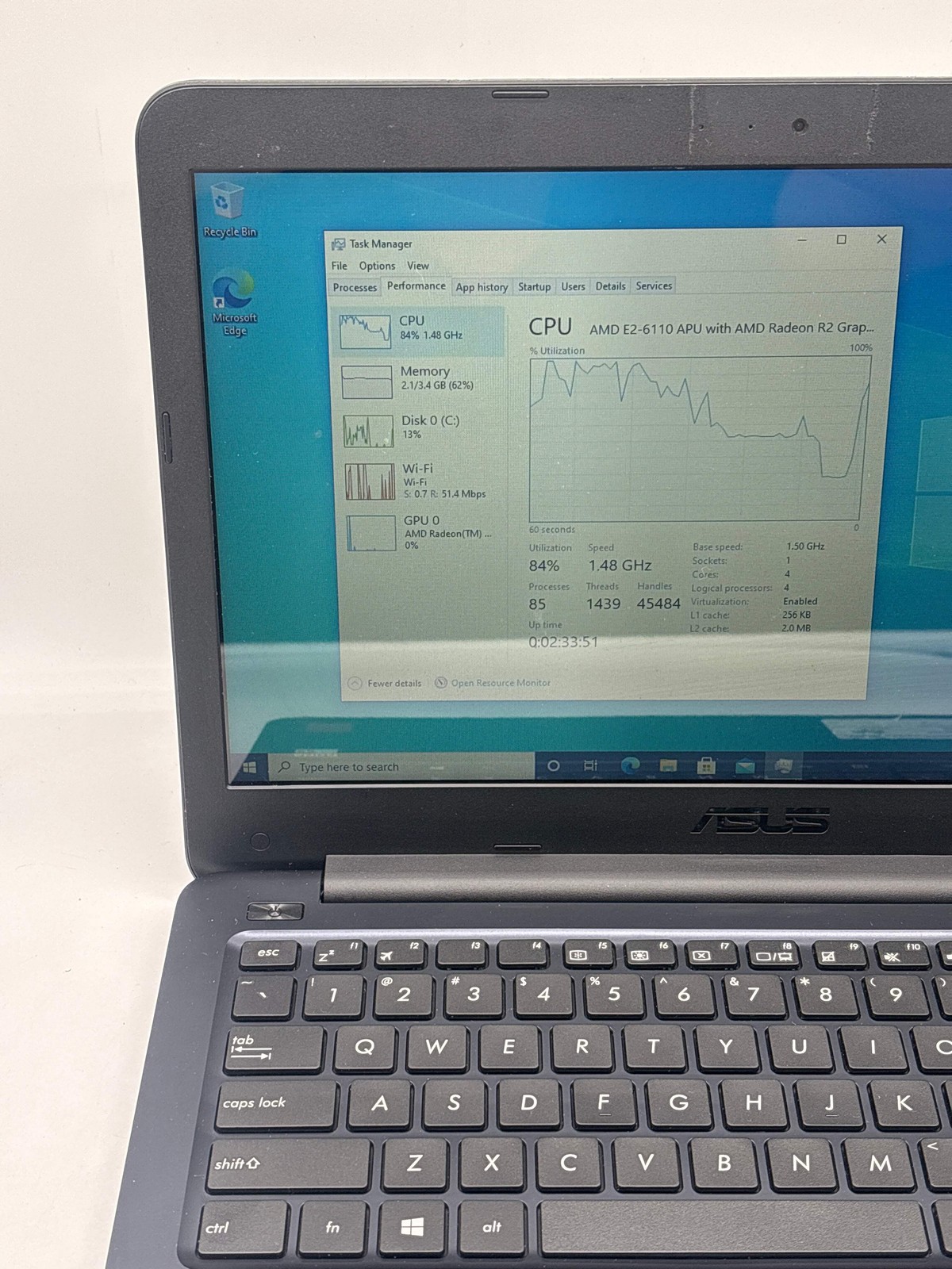 Asus E402W 14″ AMD E2-6110 4GB RAM 64GB eMMC – For Parts