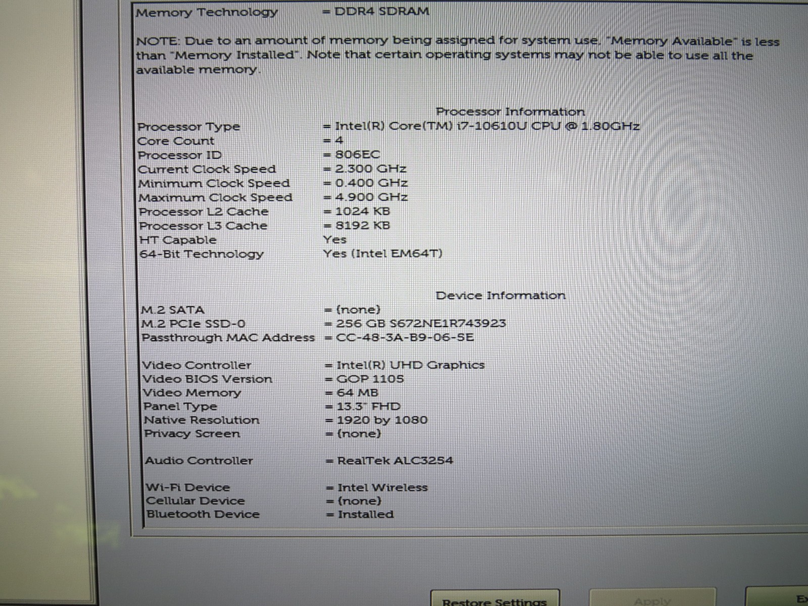 Dell Latitude 7310 | i7-10610U @ 1.8GHz | 16GB / 256GB m2 | 13.3 touch | Win 11