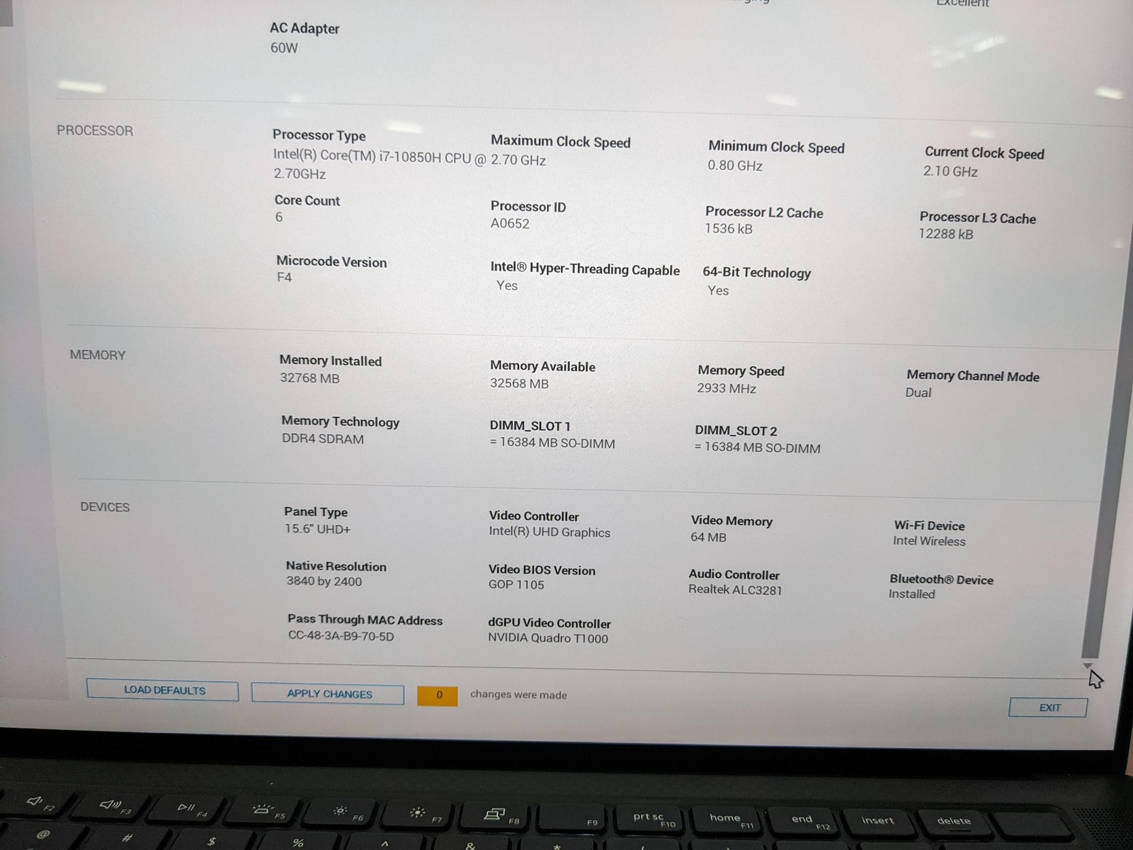 DELL PRECISION 5550 15″ i7 2.7GHz 32GB RAM 1TB SSD *GRADE D*
