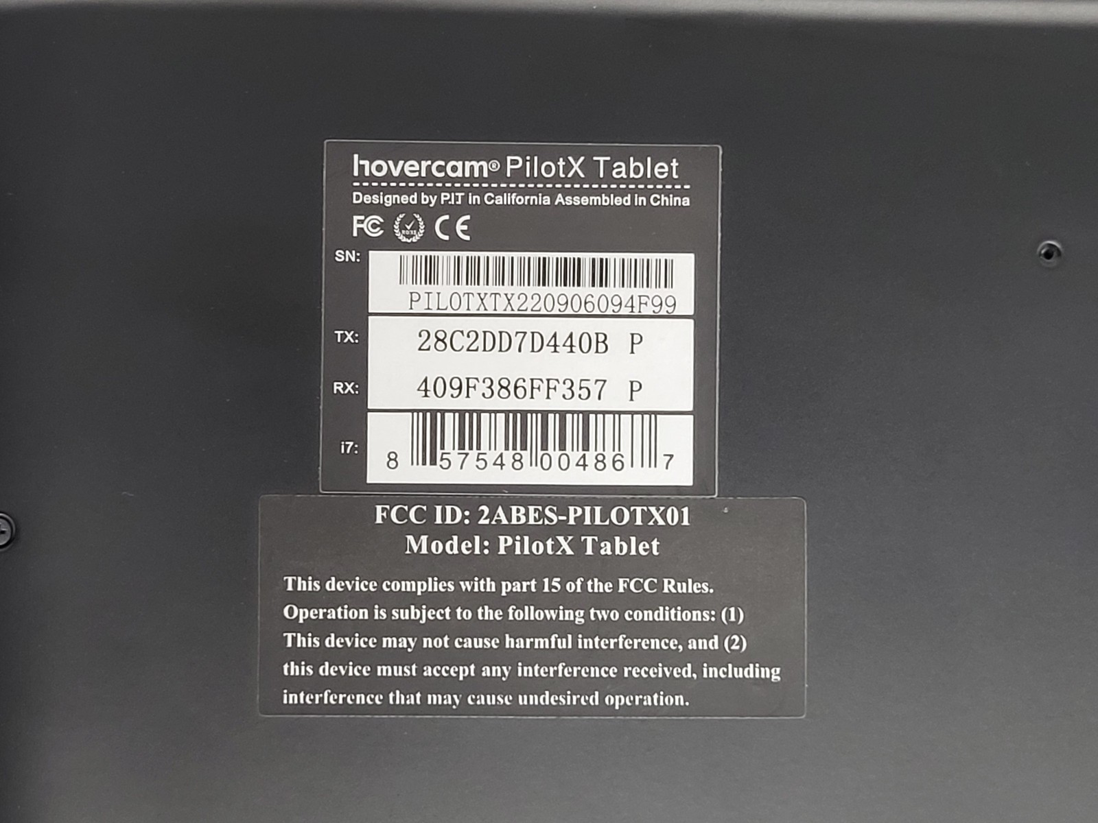 HoverCam PilotX 13.3″ Tablet, Intel i7-10510Y, 16GB RAM, 512GB NVMe, Win 11 Pro