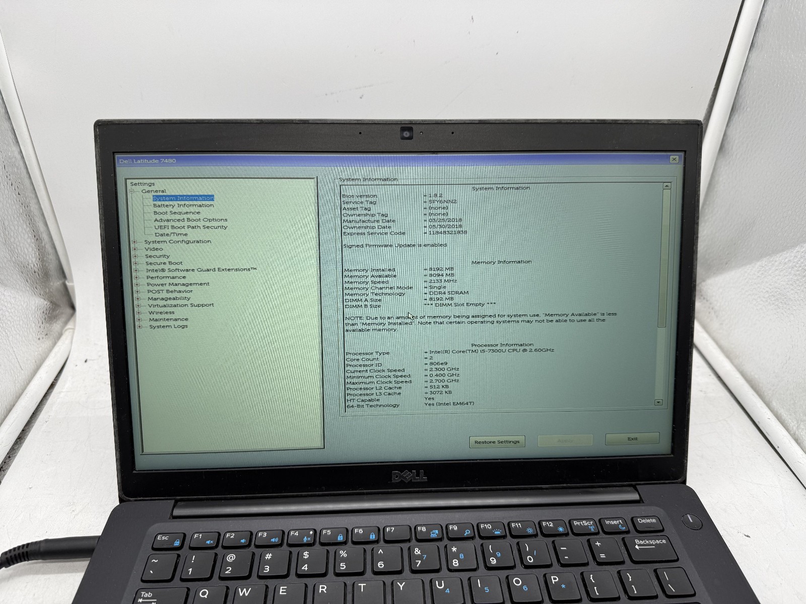 Dell Latitude 7480 14.0″ | Intel i5-7300U 2.6GHz | 8GB RAM