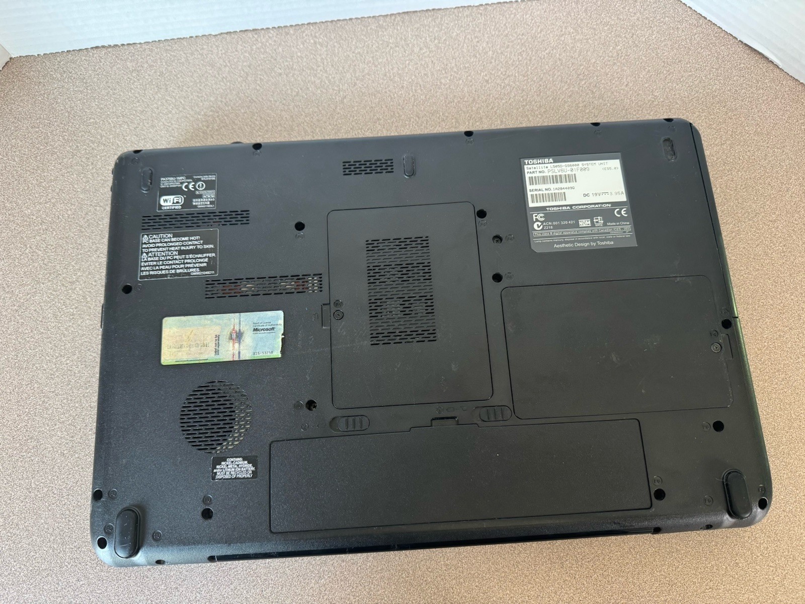 TOSHIBA Satellite L505D-GS6000 AMD Vision 15.6” 4 GB NO HD Or AC Parts Only SHOP