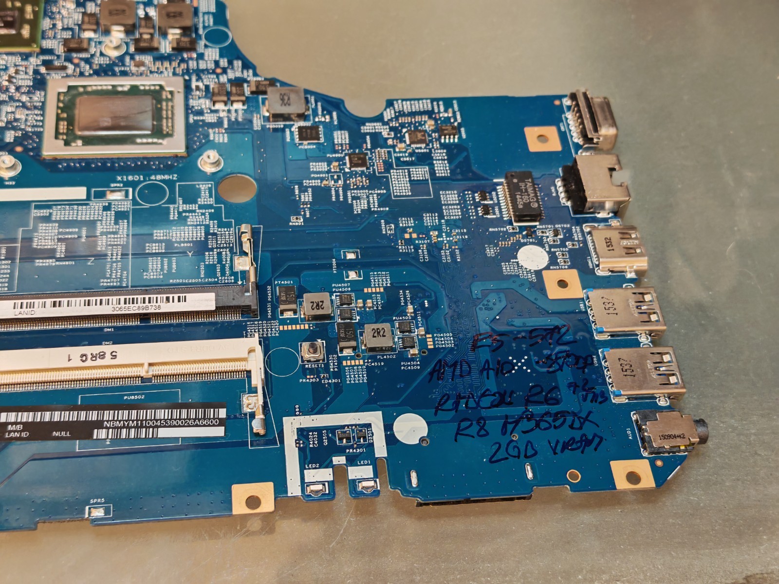 ACER E5-752 E5-722 MOTHERBOARD AMD A10-8700P R8 M365DX 2GB 448.04Y02.0031 #