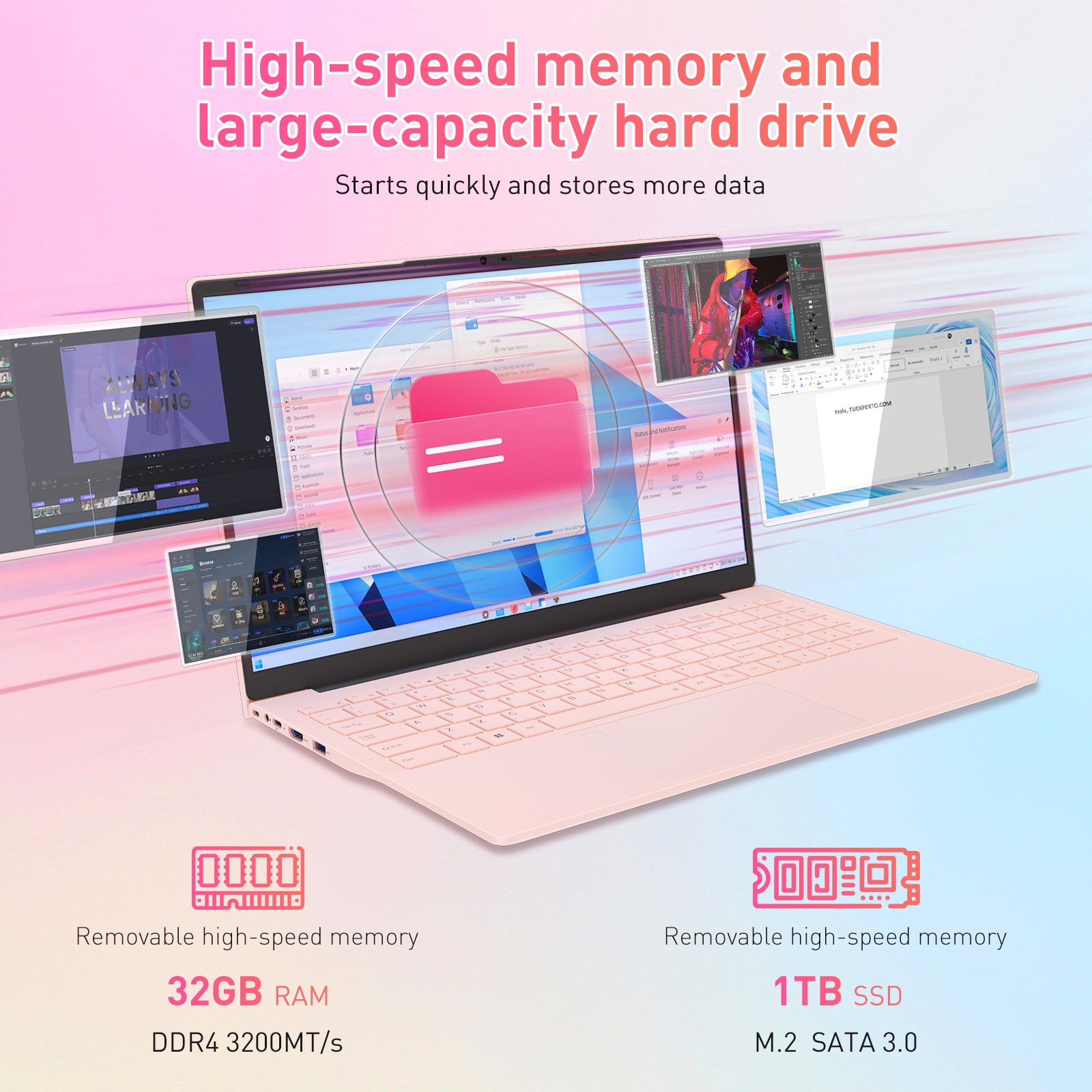 15.6″ IPS 1080P Laptop Athlon 3050E 32GB + 1TB SSD Full Function Type-C Notebook
