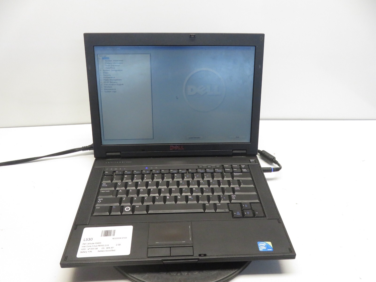 Dell Latitude E5400 Laptop Intel Core 2 Duo 2GB Ram 500GB HDD Windows XP No Batt