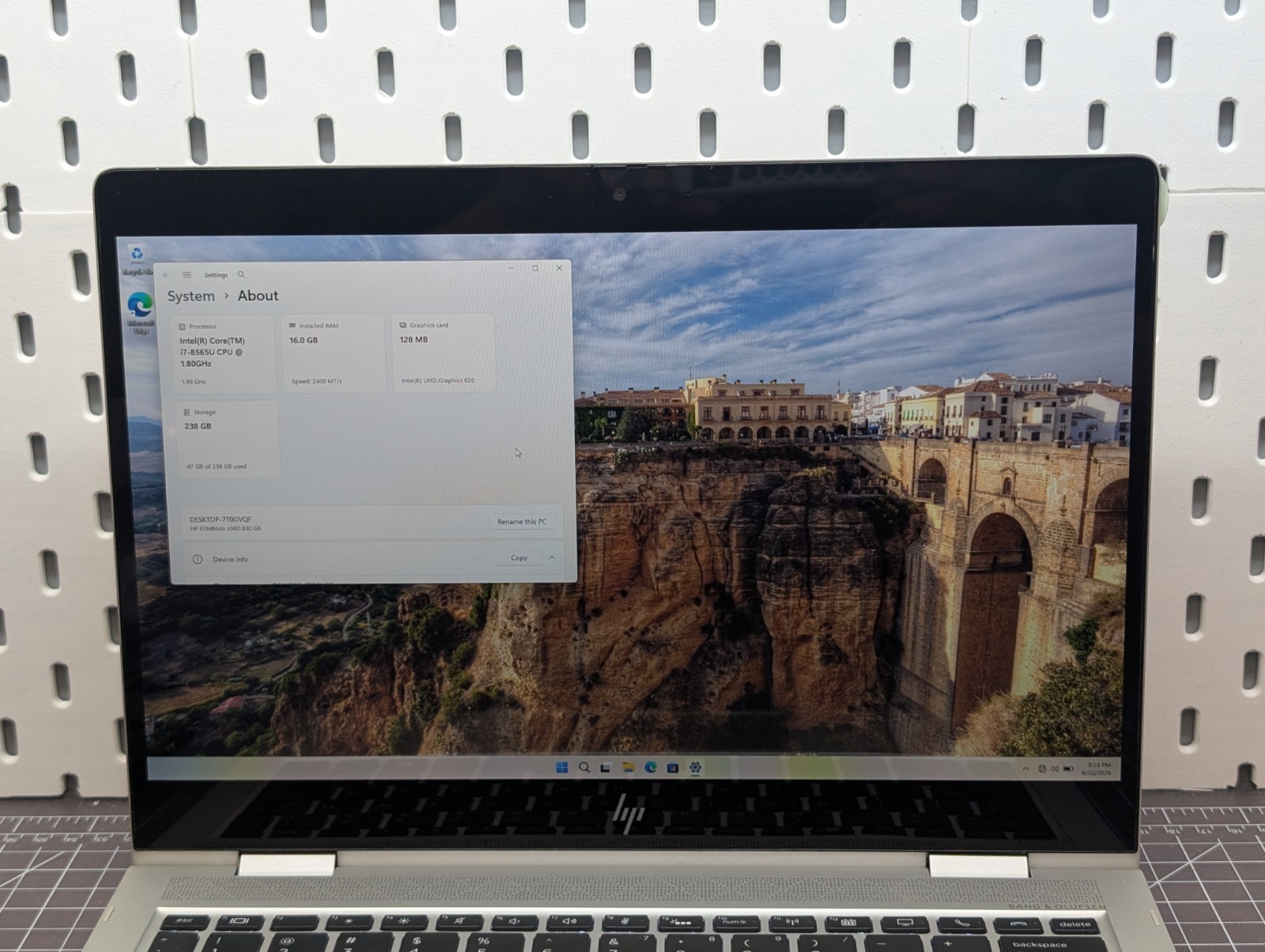 HP EliteBook 830 G6 x360 Core i7-8565U 1.8GHz 16GB RAM 256GB SSD Win 11 Pro *AC*