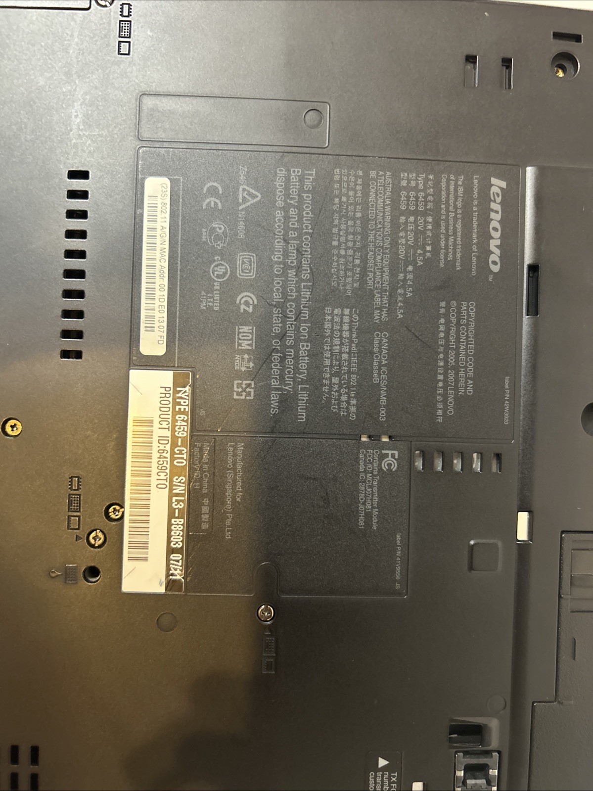 Lenovo thinkpad t61p Laptop