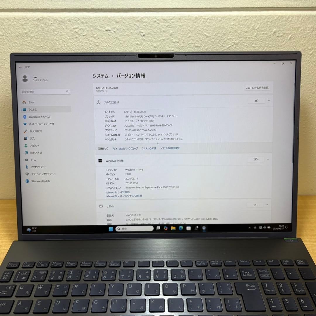 VAIO Pro BM VJBM11 i5 1334U Intel UHD 16GB SSD 512GB 16″ WUXGA Win 11 Pro